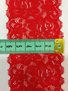 6 cm-es elasztikus csipke piros 