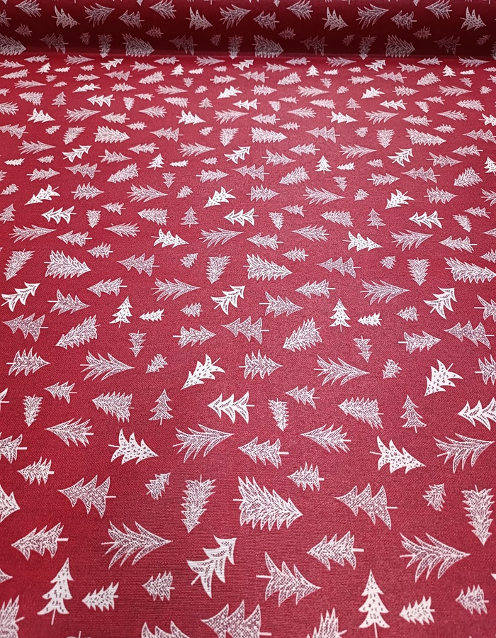 piros fenyőfás karácsonyi loneta vászon impregnált