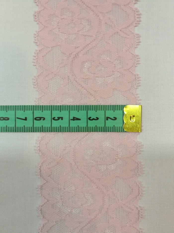6 cm-es elasztikus csipke rózsaszín