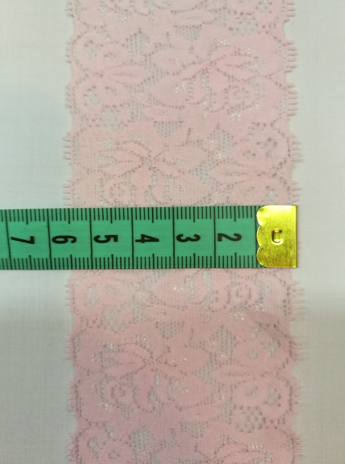6 cm-es elasztikus csipke rózsaszín