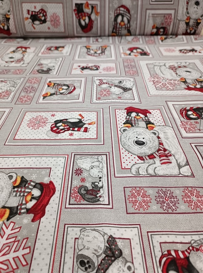 pingui karácsonyi loneta vászon