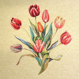 Párnapanel - tulipán dekorvászon